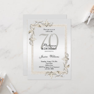 Invitación Posh 70 Aniversario Platinum