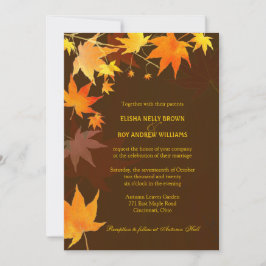 Invitación Posh Autumn Maple Leaves Brown Boda
