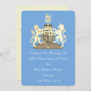 Invitación Posh Harry y Meghan Royal Wedding Invite (Azul)