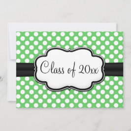 Invitación Posh Mint Green Polka Dot Graduado