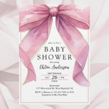 Posh Pink Coquette Bow Baby Shower