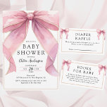 Invitación Posh Pink Coquette Bow Baby Shower<br><div class="desc">El Baby Shower Posh Pink Coquette Bow es la elección perfecta para aquellos que buscan añadir un toque de elegancia y encanto a su celebración. Este conjunto de diseño elegante incluye todo lo necesario para crear una ducha de bebé sofisticada y elegante, desde invitaciones hasta decoración. La combinación de tonos...</div>