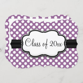 Invitación Posh Purple Polka Dot Graduado