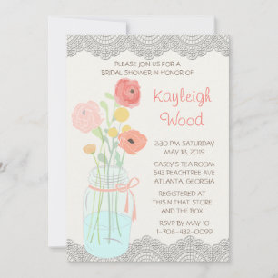 Invitación Posh rústico en Coral