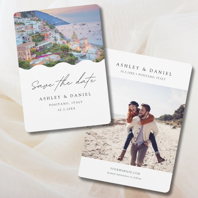 Invitación Positano Boda Italia salva la fecha (Positano Wedding Save the Date)