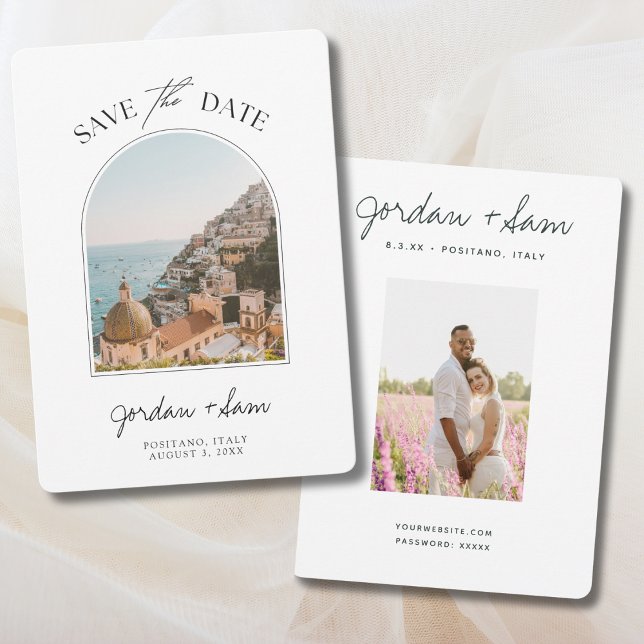 Invitación Positano Italia Wedding Save the Date (Positano Italy Wedding Save the Date Invitation)