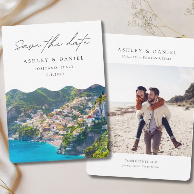 Invitación Positano Italia Wedding Save the Date (Positano Italy Wedding Save the Date Invitation
)