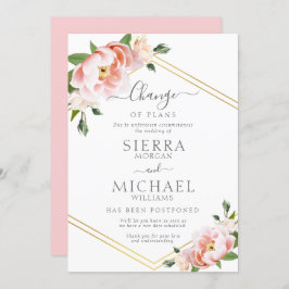 Invitación Posponen Boda de cambio de planes en Rubor