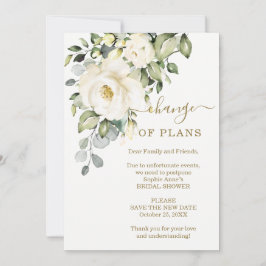 Invitación Posponen cambio de planes de ducha de novia floral