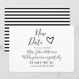 Invitación Posponer cancelación de boda moderna nueva fecha