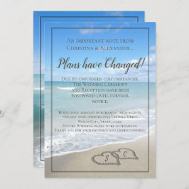 Invitación Posposición de la boda de la playa cancelada