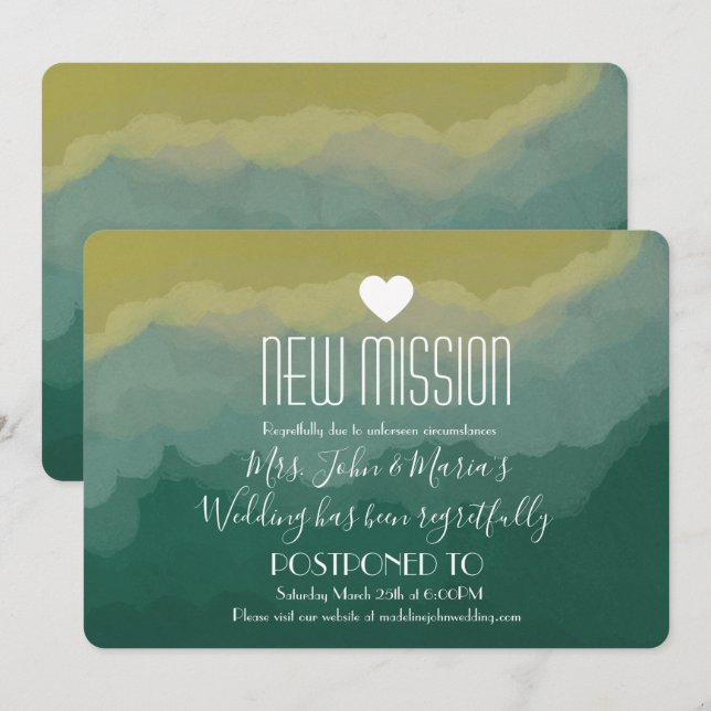 Invitación Posposición de nueva misión del bosque de Mistry s (Anverso / Reverso)