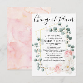 Invitación pospuesta de Boda floral verde