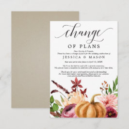 Invitación pospuesta del Boda de Bliss de otoño
