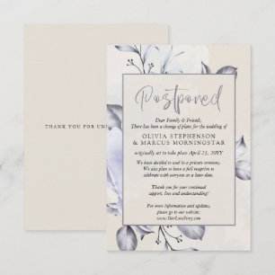 Invitación Pospuesto - Floral de Lila Rústica y Peonía de Ala