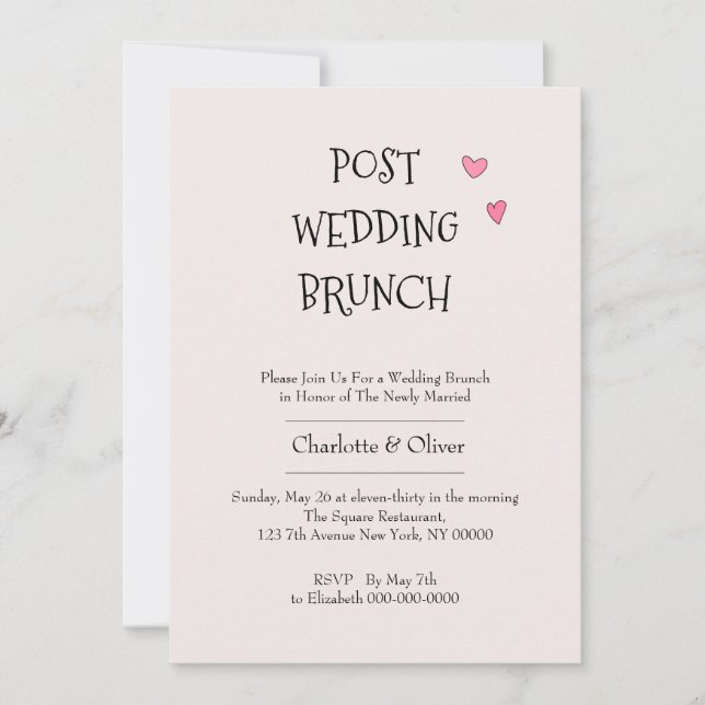 Invitación Post Boda Brunch (Anverso)