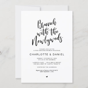 Invitación Post boda, Brunch con los recién casados, Black In