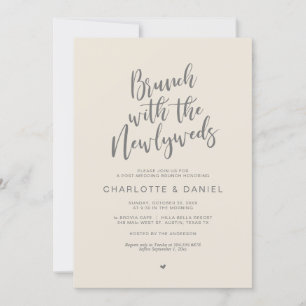 Invitación Post boda, Brunch con los recién casados Gray Crea