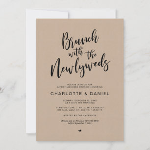 Invitación Post boda, Brunch con los recién casados, Kraft