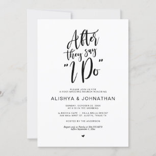Invitación Post Boda Brunch, guión negro ruso