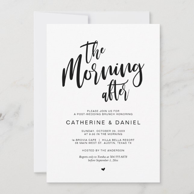 Invitación Post boda Brunch, la mañana siguiente (Anverso)