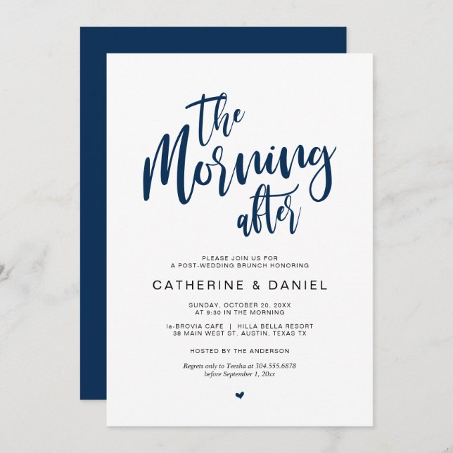 Invitación Post boda Brunch, la mañana siguiente (Anverso / Reverso)