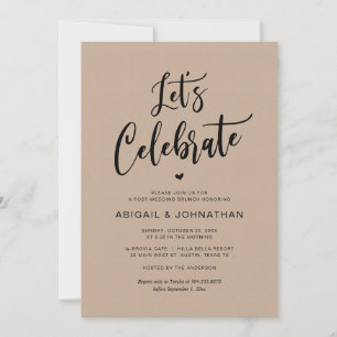 Invitación Post boda, Coma, celebremos, Brunch, Kraft
