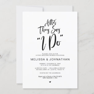 Invitación Post boda, después de decir que sí, guión negro