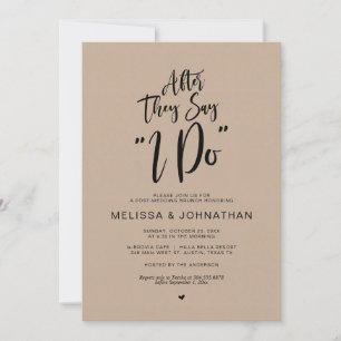 Invitación Post boda, después de que digan sí acepto, Rustic 