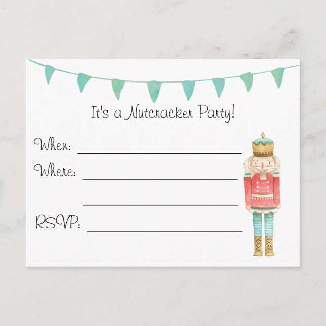 Invitación postal a Navidades de Nutcracker (Anverso)