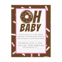 Invitación postal Baby Shower de Chocolate Sprinkl