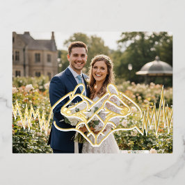 Invitación Postal Con Relieve Metalizado amor