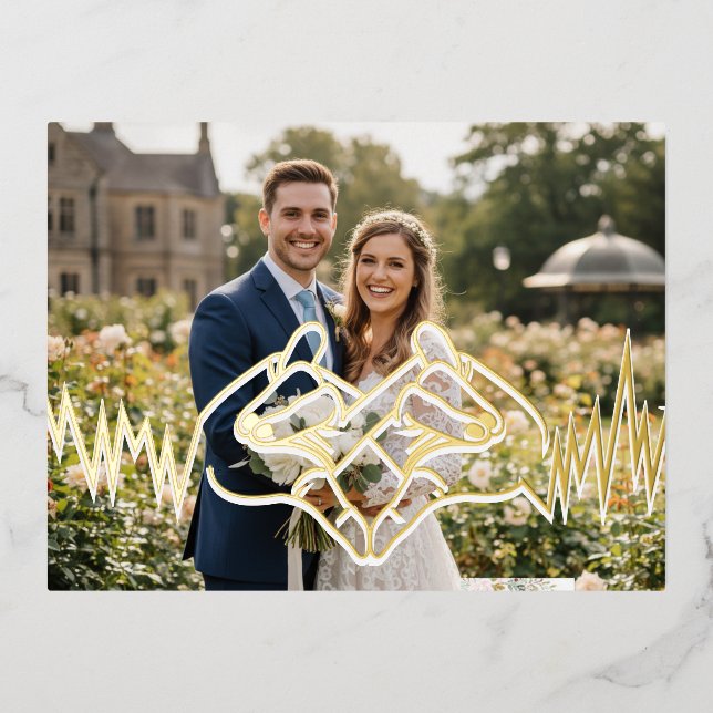 Invitación Postal Con Relieve Metalizado amor (Anverso)