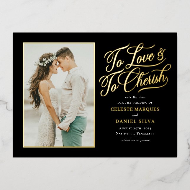 Invitación Postal Con Relieve Metalizado Amor y RELIEVE METALIZADO Apreciado Salvar la post (Anverso)