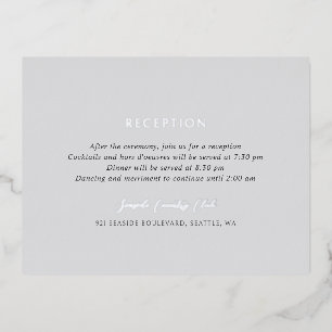Invitación Postal Con Relieve Metalizado Andrea Gray Elegant Wedding Relieve metalizado Tar