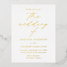 Invitación Postal Con Relieve Metalizado Boda de Elegancia Moderna