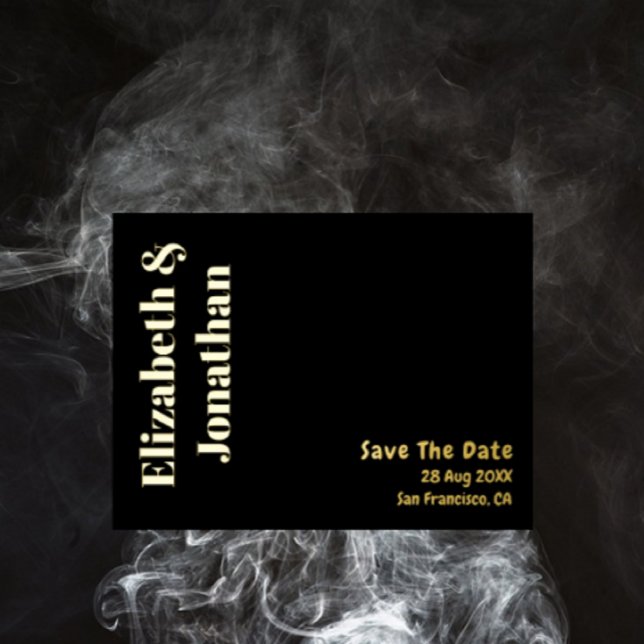 Invitación Postal Con Relieve Metalizado Boda de tipografía minimalista salva la fecha (Subido por el creador)