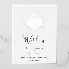 Invitación Postal Con Relieve Metalizado Boda Disco Ball