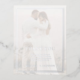 Invitación Postal Con Relieve Metalizado Boda minimalista moderno Gracias