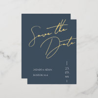 Boda real con guiones azules y dorados Guardar la 