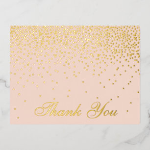 Invitación Postal Con Relieve Metalizado Boda Rubor Pink & Glam Confetti Gracias Real