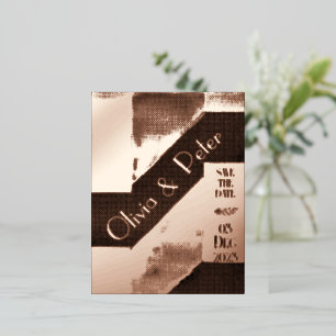 Invitación Postal Con Relieve Metalizado Boda simple personalizado