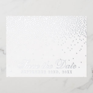 Invitación Postal Con Relieve Metalizado Boda Vintage Glam Confeti Save The Date Real