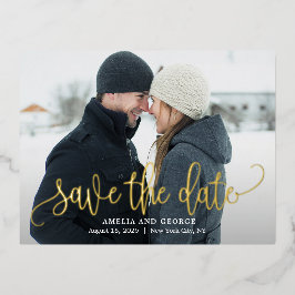 Invitación Postal Con Relieve Metalizado Bonito Relieve metalizado de caligrafía salve la p