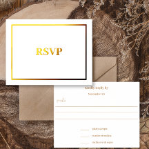 Borde Dorado Simple Moderno de Boda RSVP