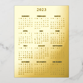 Invitación Postal Con Relieve Metalizado Calendario elegante de lujo de Business Gold corpo