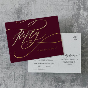 Invitación Postal Con Relieve Metalizado Caligrafía romántica Carne de Relieve metalizado d