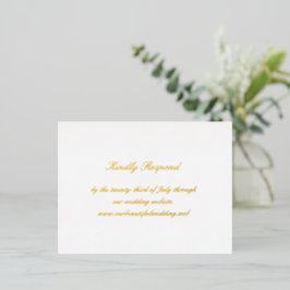 Invitación Postal Con Relieve Metalizado Classic Timeless Wedding Foil RSVP Card