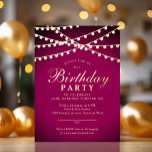 Invitación Postal Con Relieve Metalizado Classy Elegant String ilumina la fiesta de cumplea<br><div class="desc">Una elegante y elegante invitación a la fiesta de cumpleaños número 60 con luces de cuerda impresas en Relieve metalizado de oro, Relieve metalizado de plata o Relieve metalizado de bronce. Si buscas una invitación formal para una fiesta de cumpleaños para una celebración nocturna, este diseño con luces de hadas...</div>