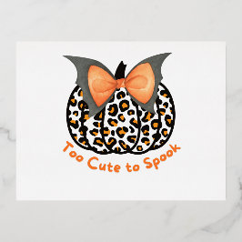 Invitación Postal Con Relieve Metalizado Demasiado lindo para asustar 